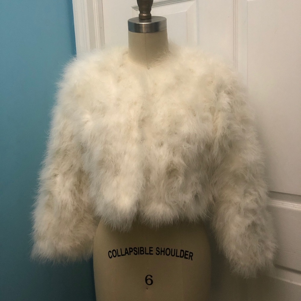 100% White Turkey Feather coat